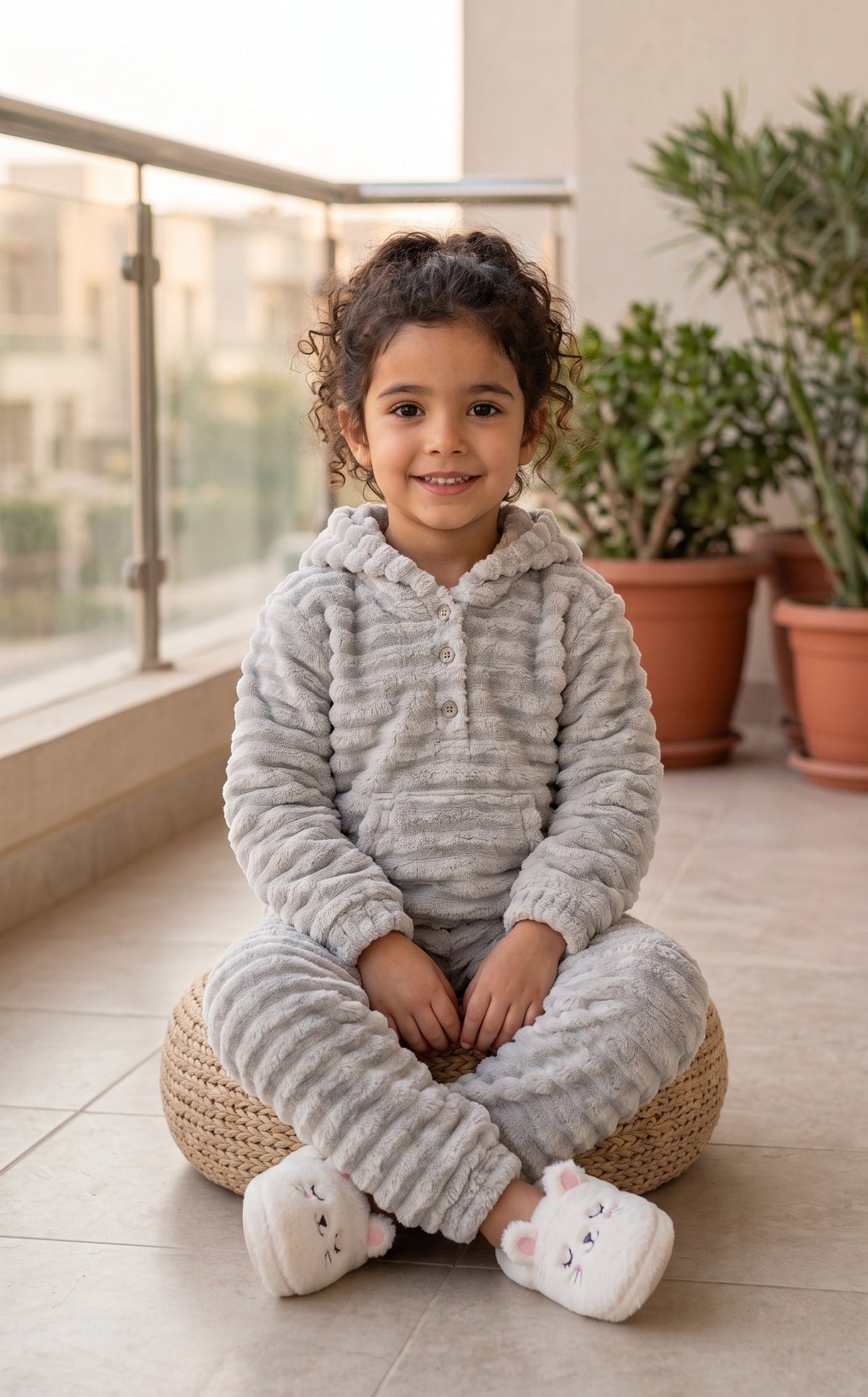 بيجامة  قطيفة  رصاصي